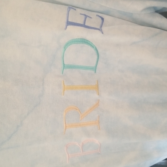 💕PJ SALVAGE💕 Bridal Embroidered Robe ~ Blue Bride Graphic Medium M NWT - Picture 10 of 12